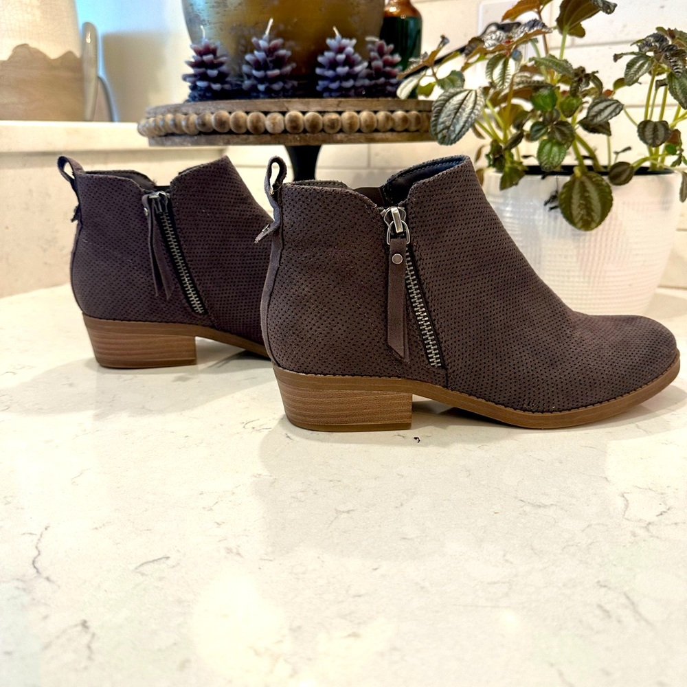 Grey suede booties